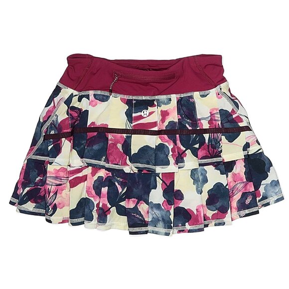 Lululemon Pace Setter Skirt - Inky Floral Ghost Inkwell Bumble Berry sz 2 - Picture 1 of 4